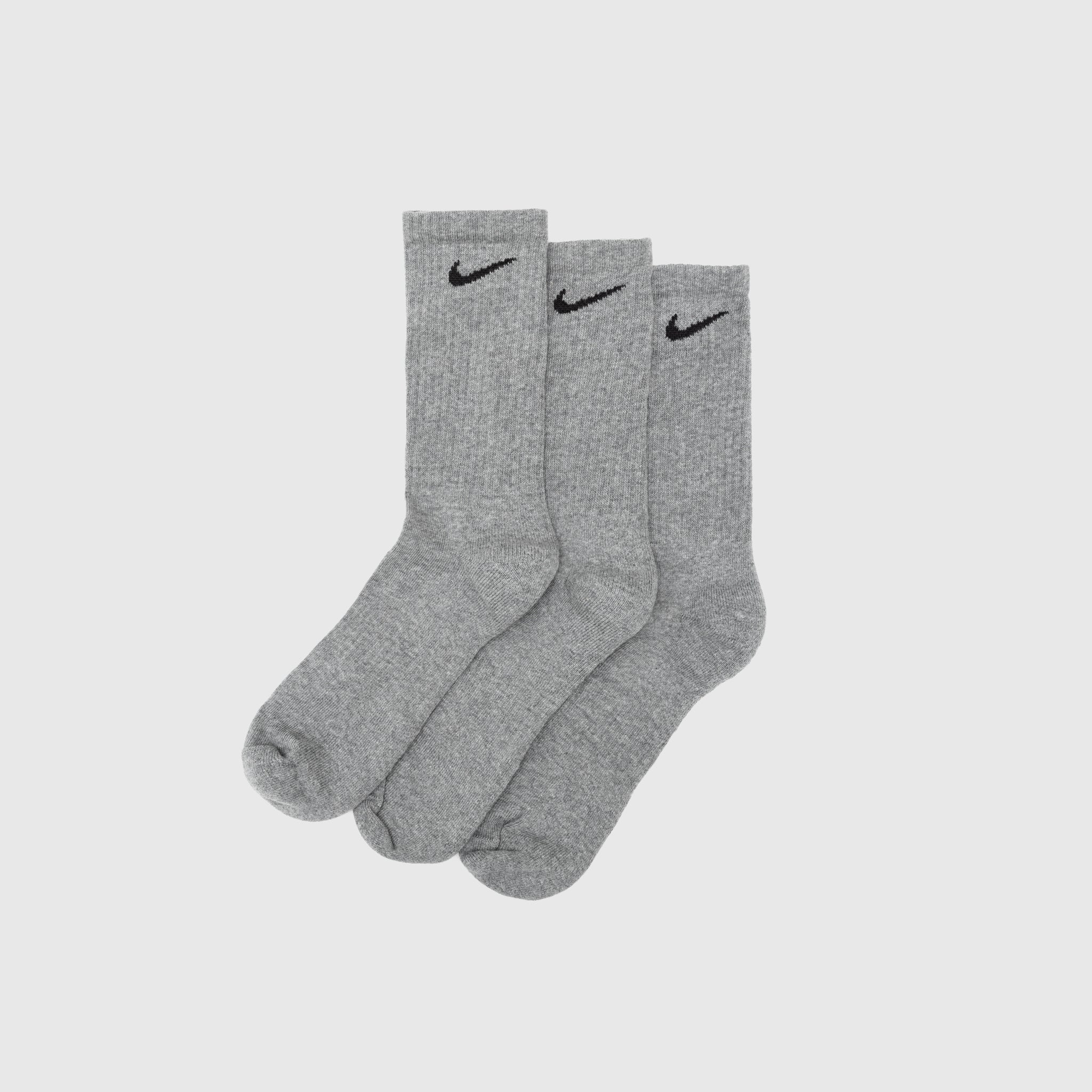EVERYDAY PLUS CUSHIONED CREW SOCK (3-Pack) "CARBON HEATHER"