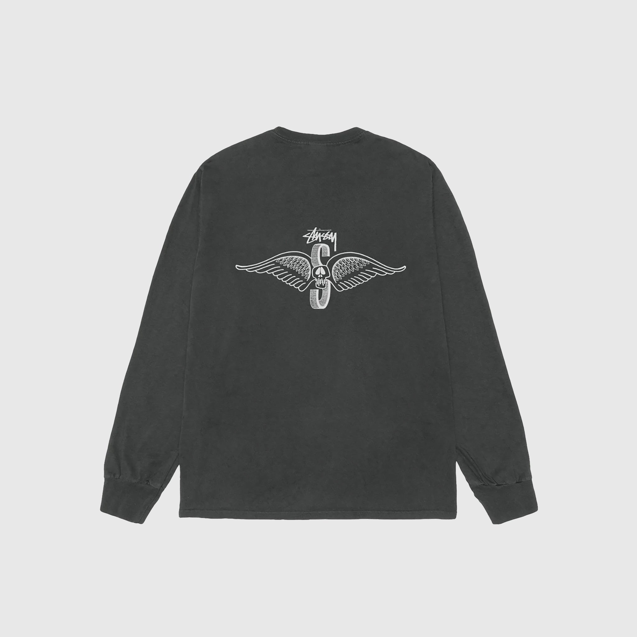 SKULL WINGS PIG. DYED L/S T-SHIRT