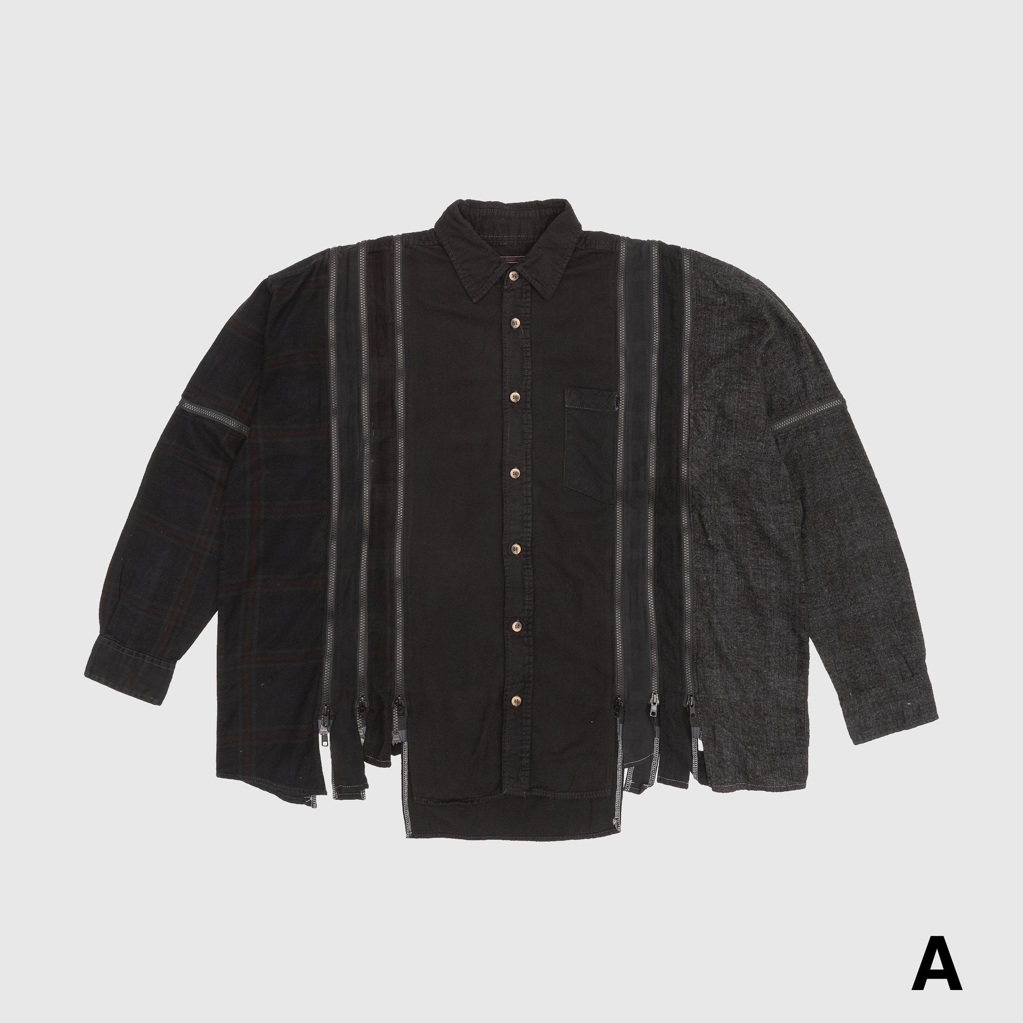 REBUILD BY NEEDLES 7 CUTS ZIPPED WIDE SHIRT