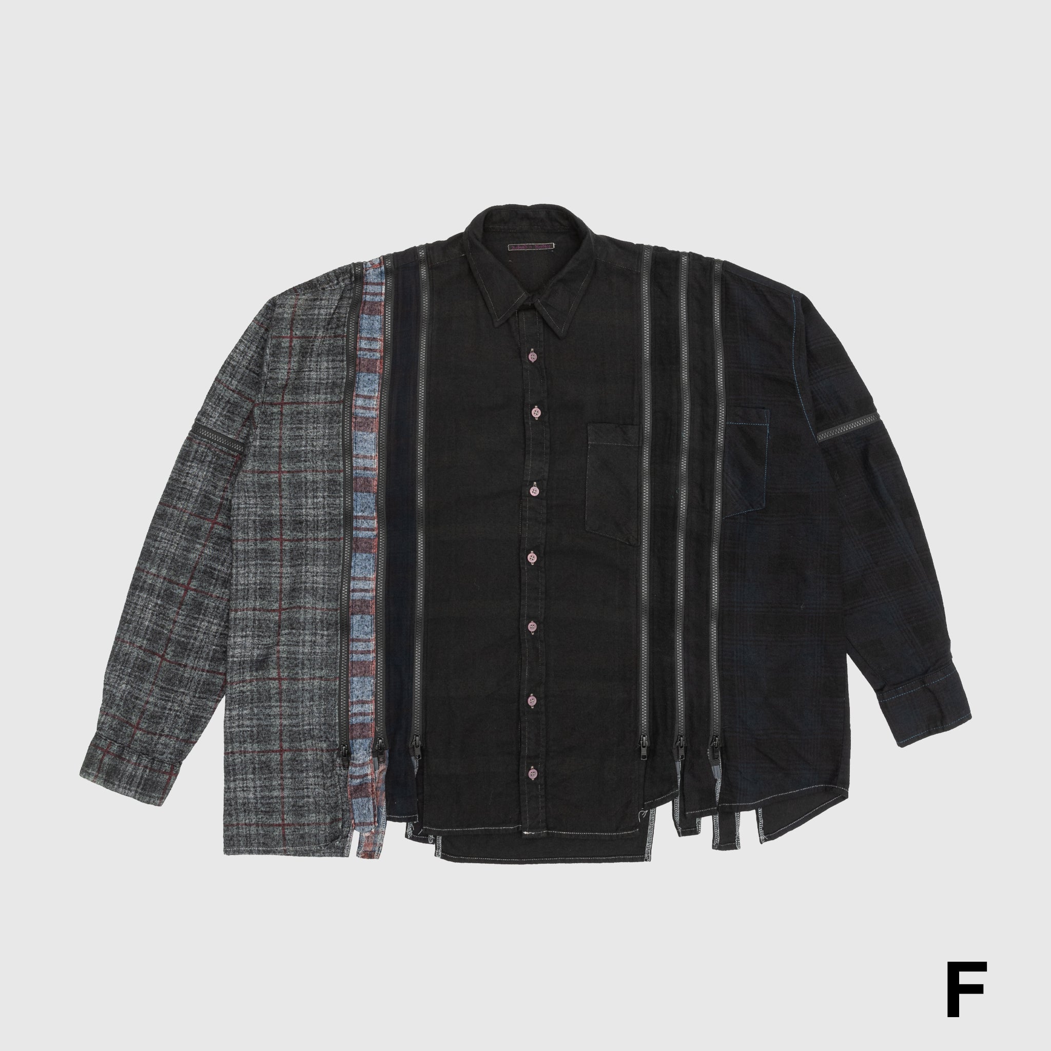 REBUILD BY NEEDLES 7 CUTS ZIPPED WIDE SHIRT