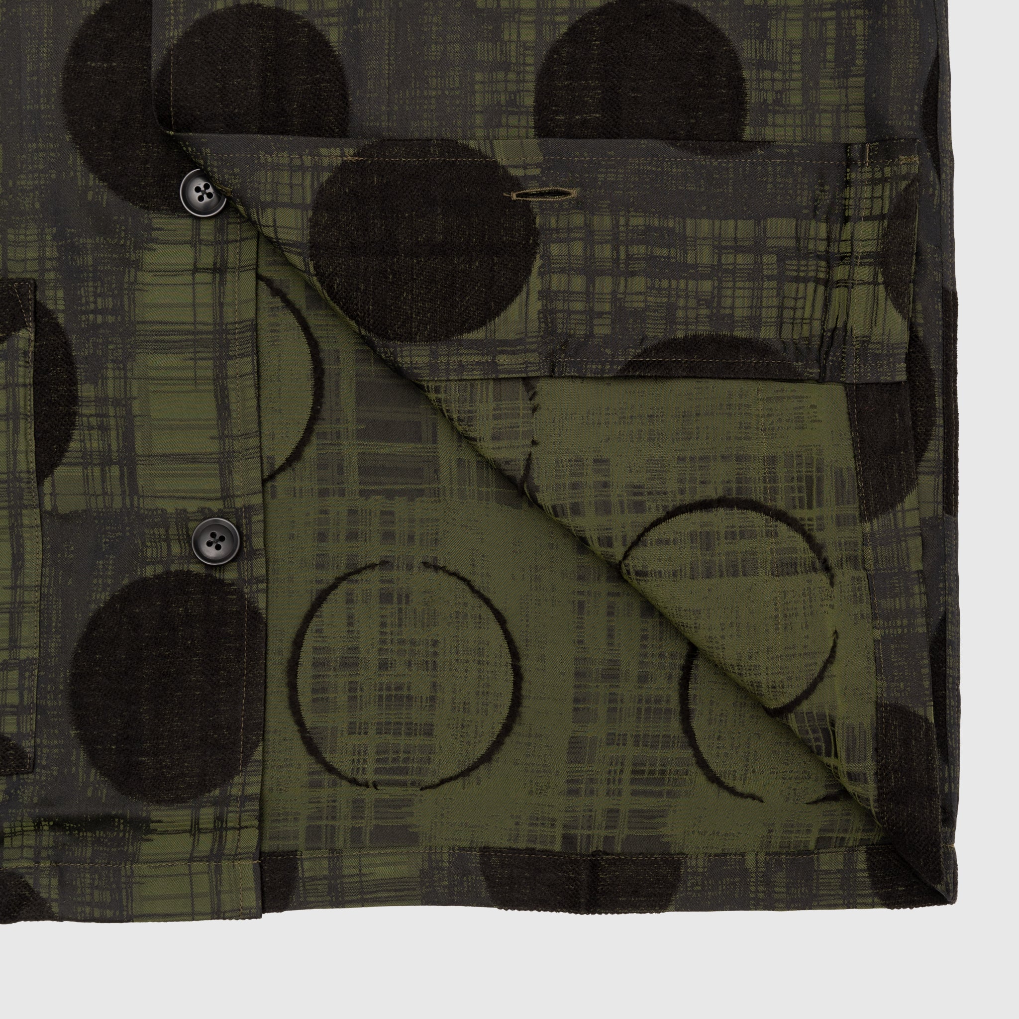 PLAID & POLKDOT JAQUARD CABANA SHIRT