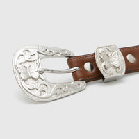 PAPILLON WESTERN TIP BELT - STEER LTHR.