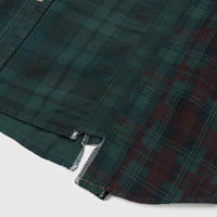 REBUILD BY NEEDLES 7 CUTS OVER DYE WIDE FLANNEL SHIRT