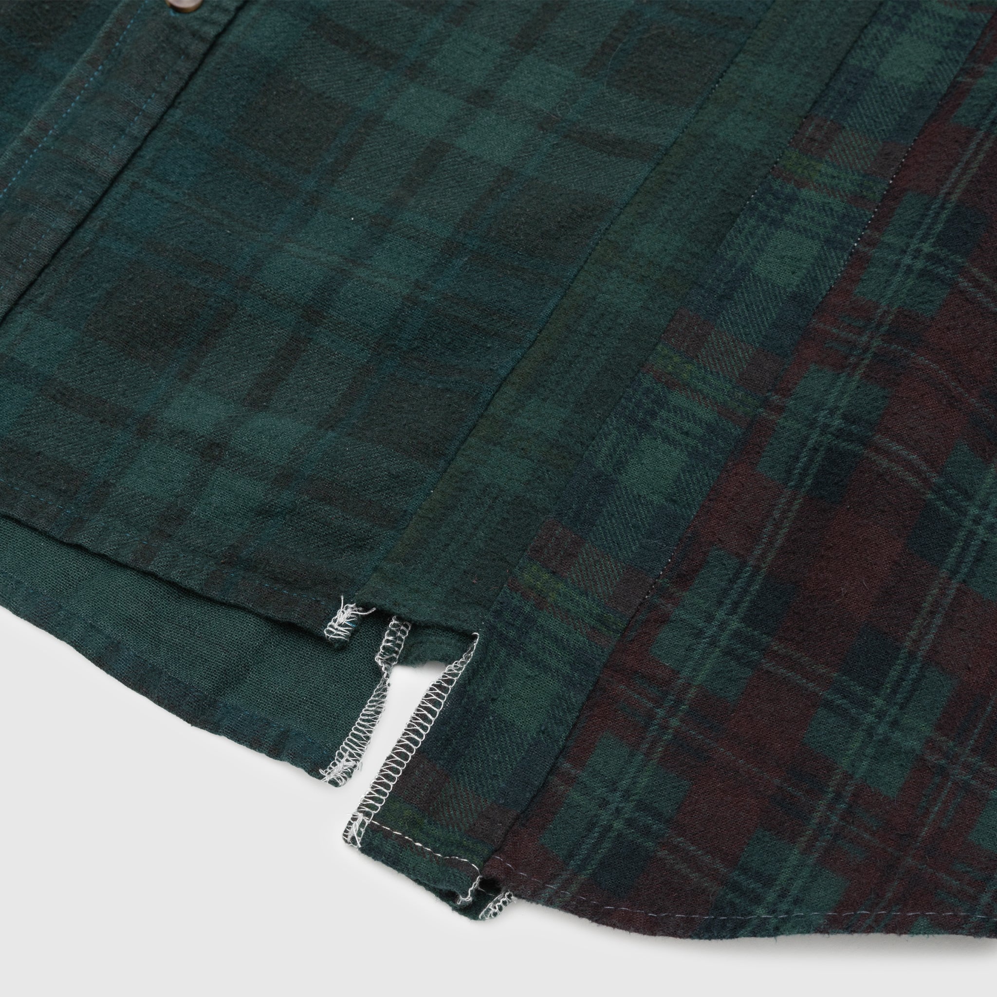 REBUILD BY NEEDLES 7 CUTS OVER DYE WIDE FLANNEL SHIRT