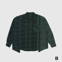 REBUILD BY NEEDLES 7 CUTS OVER DYE WIDE FLANNEL SHIRT
