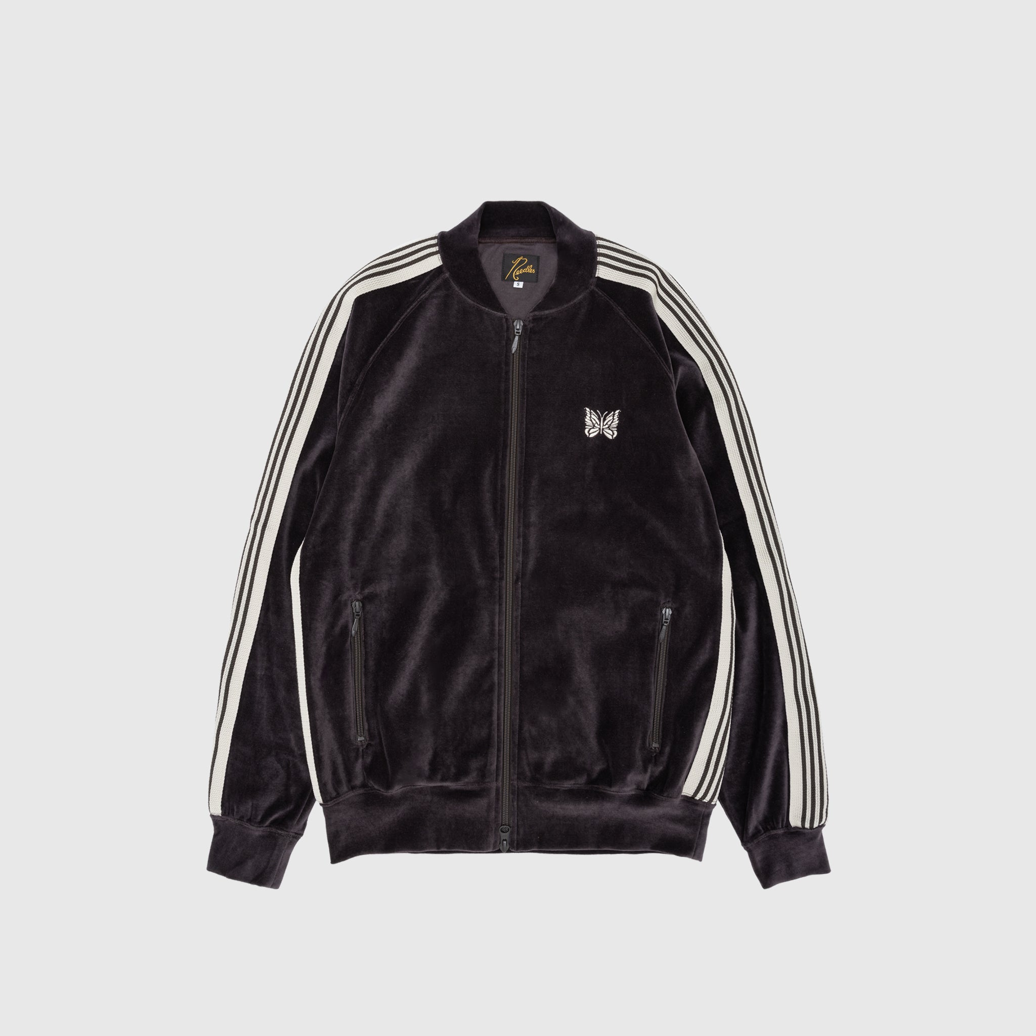 VELOUR RIB COLLAR TRACK JACKET