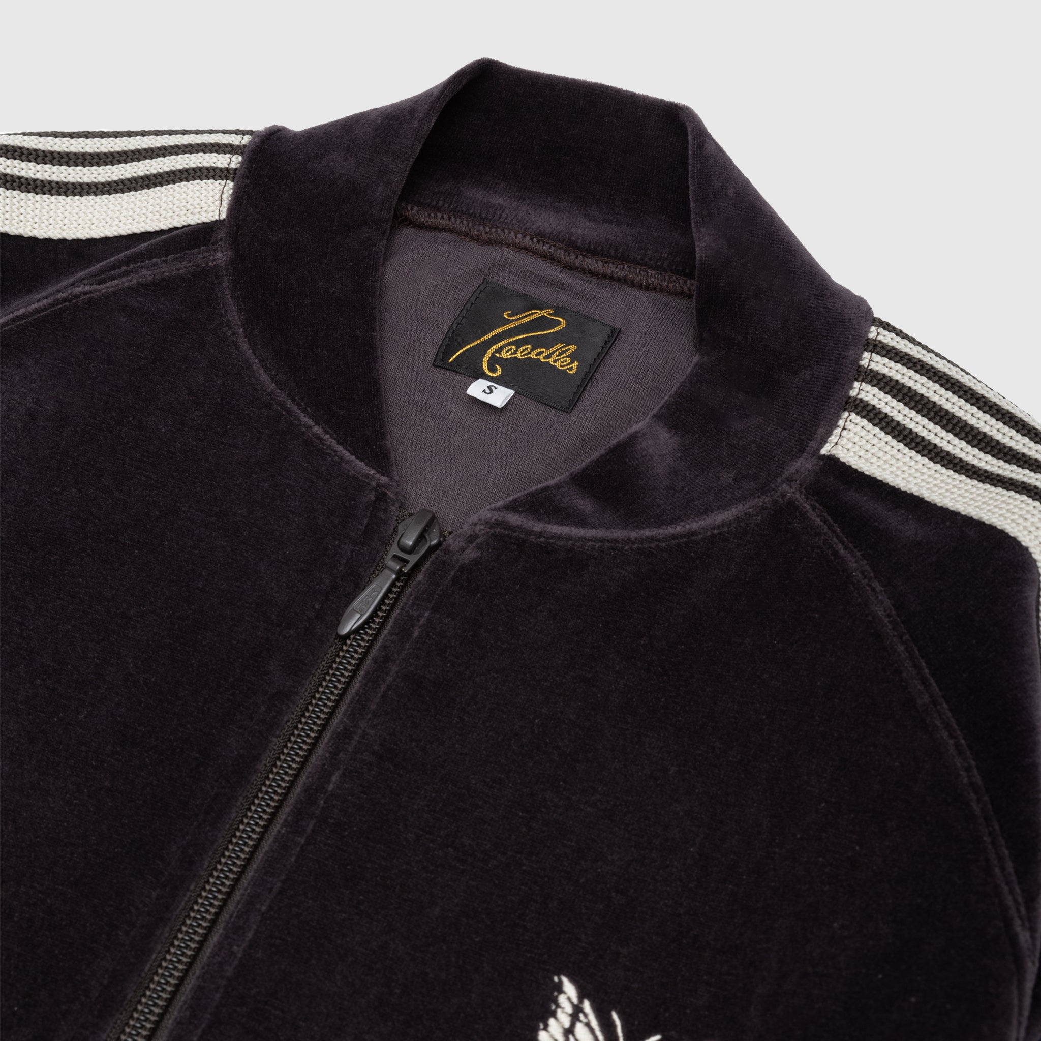 VELOUR RIB COLLAR TRACK JACKET