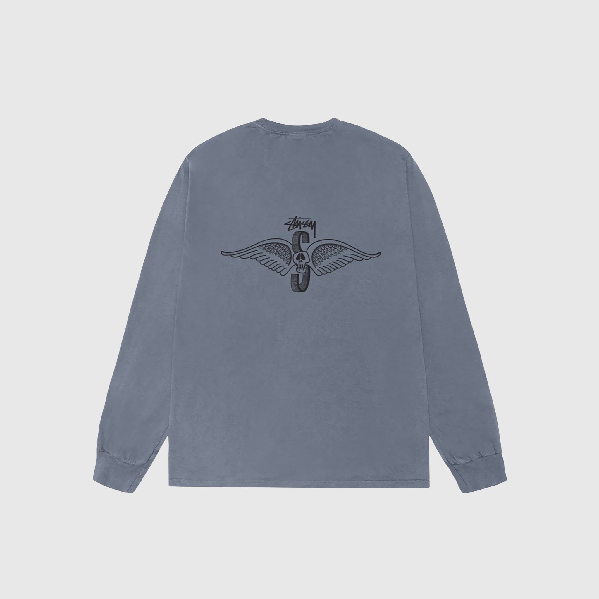 SKULL WINGS PIG. DYED L/S T-SHIRT