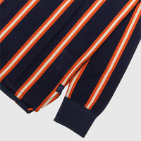 KNIT L/S  STRIPED POLO