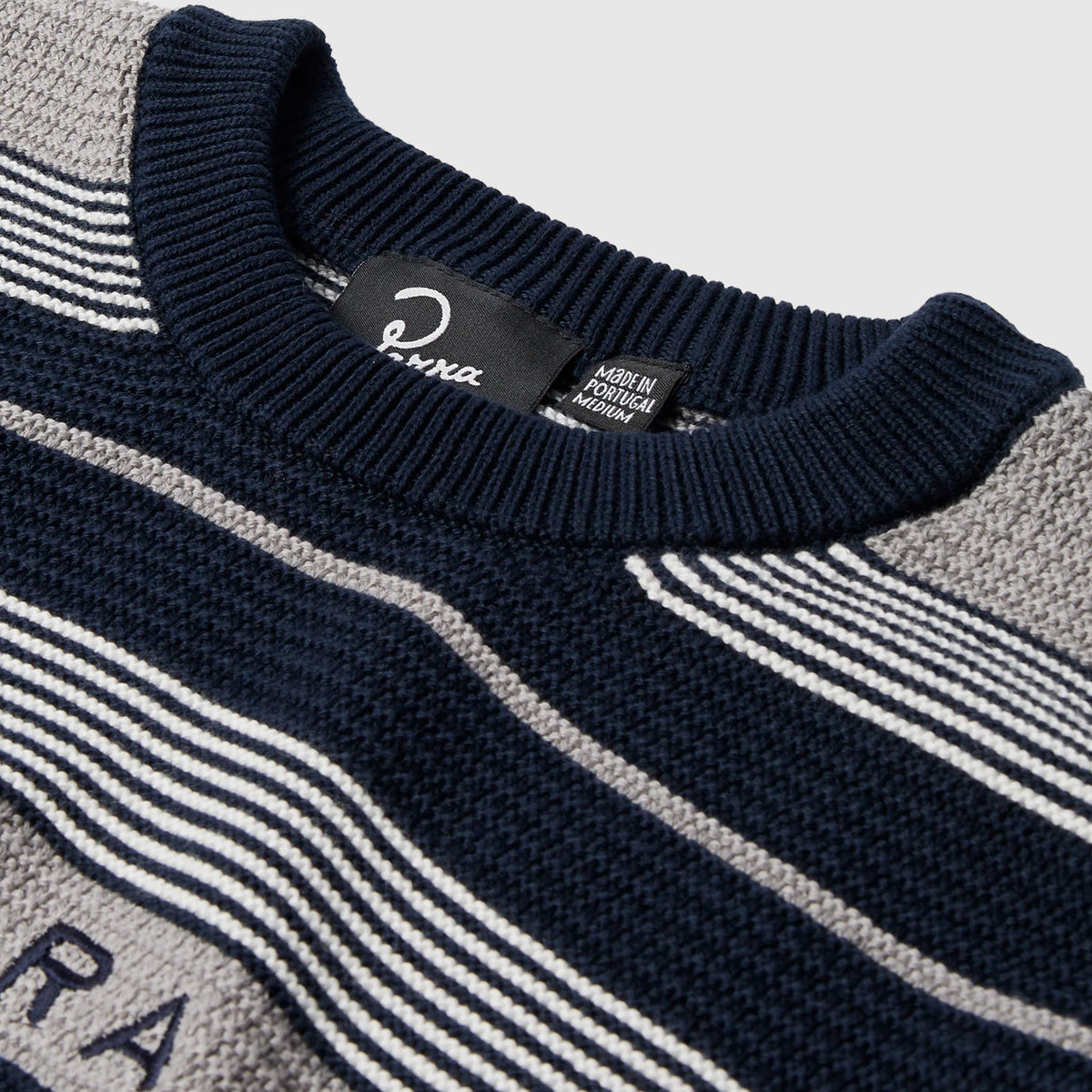 NEATLY STRIPED KNITTED PULLOVER