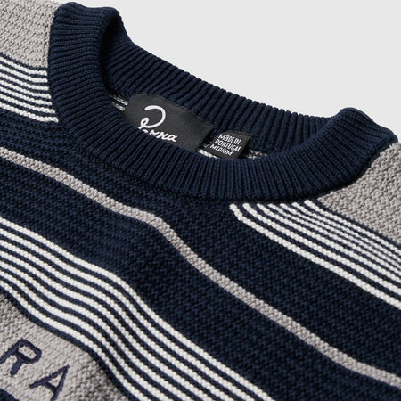 NEATLY STRIPED KNITTED PULLOVER