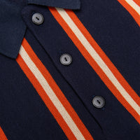 KNIT L/S  STRIPED POLO