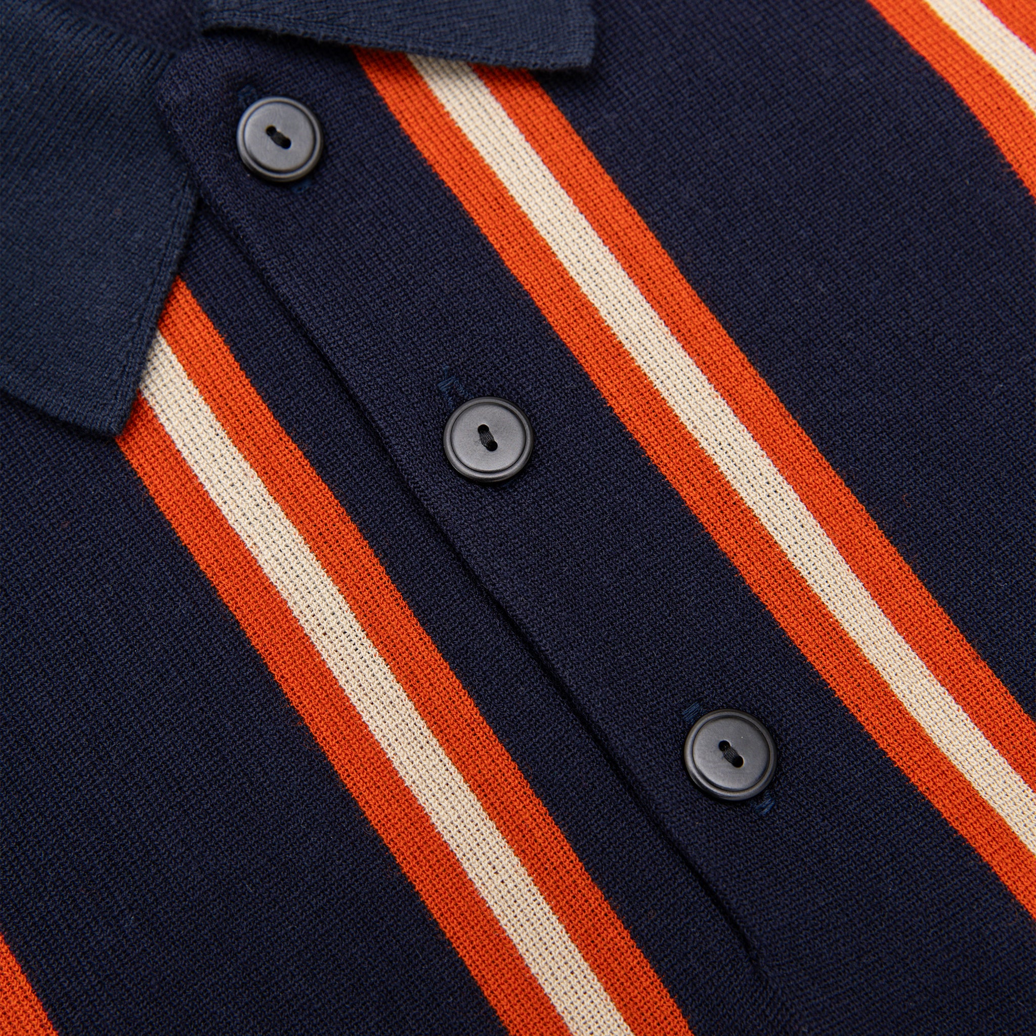KNIT L/S  STRIPED POLO