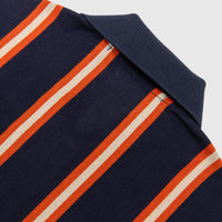 KNIT L/S  STRIPED POLO