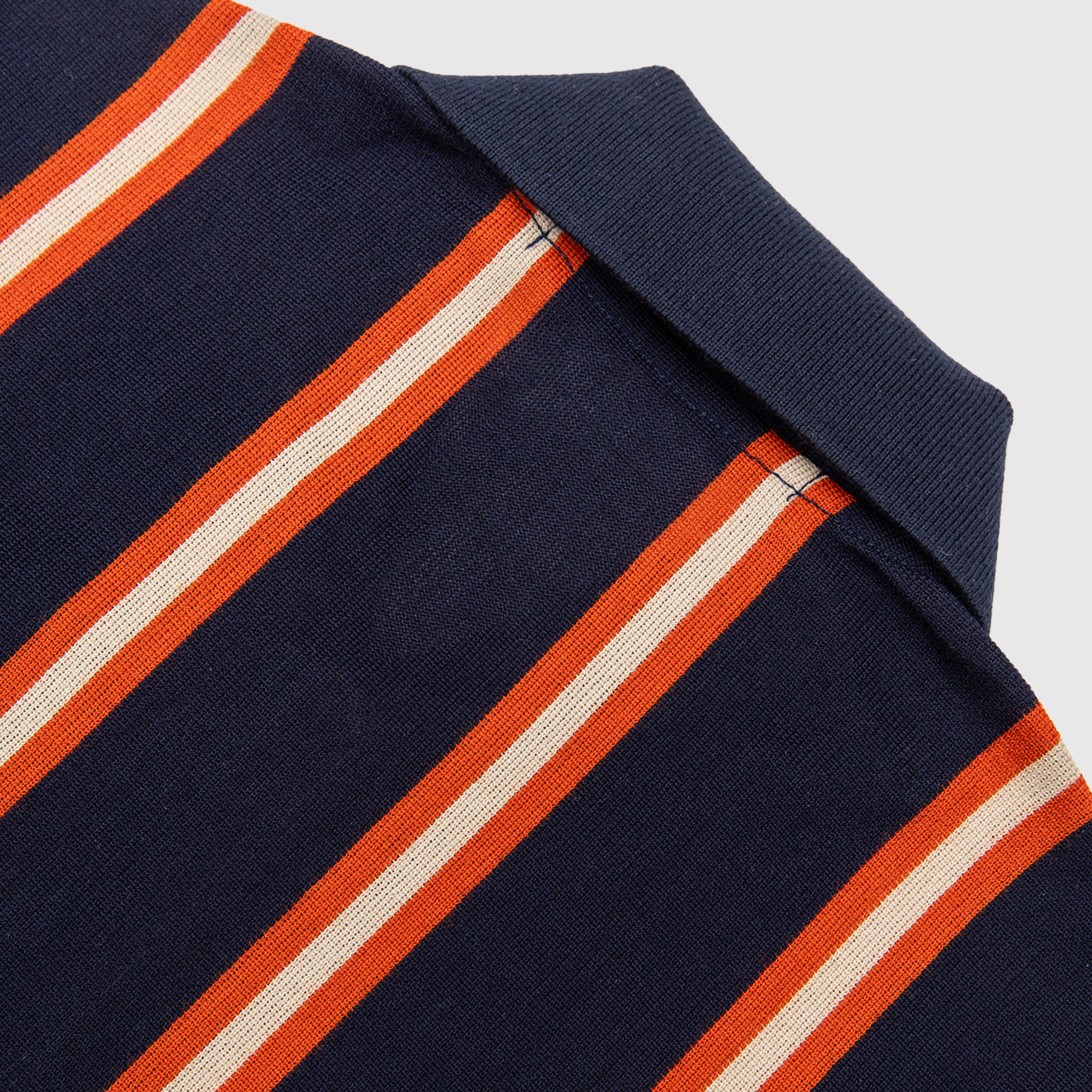 KNIT L/S  STRIPED POLO