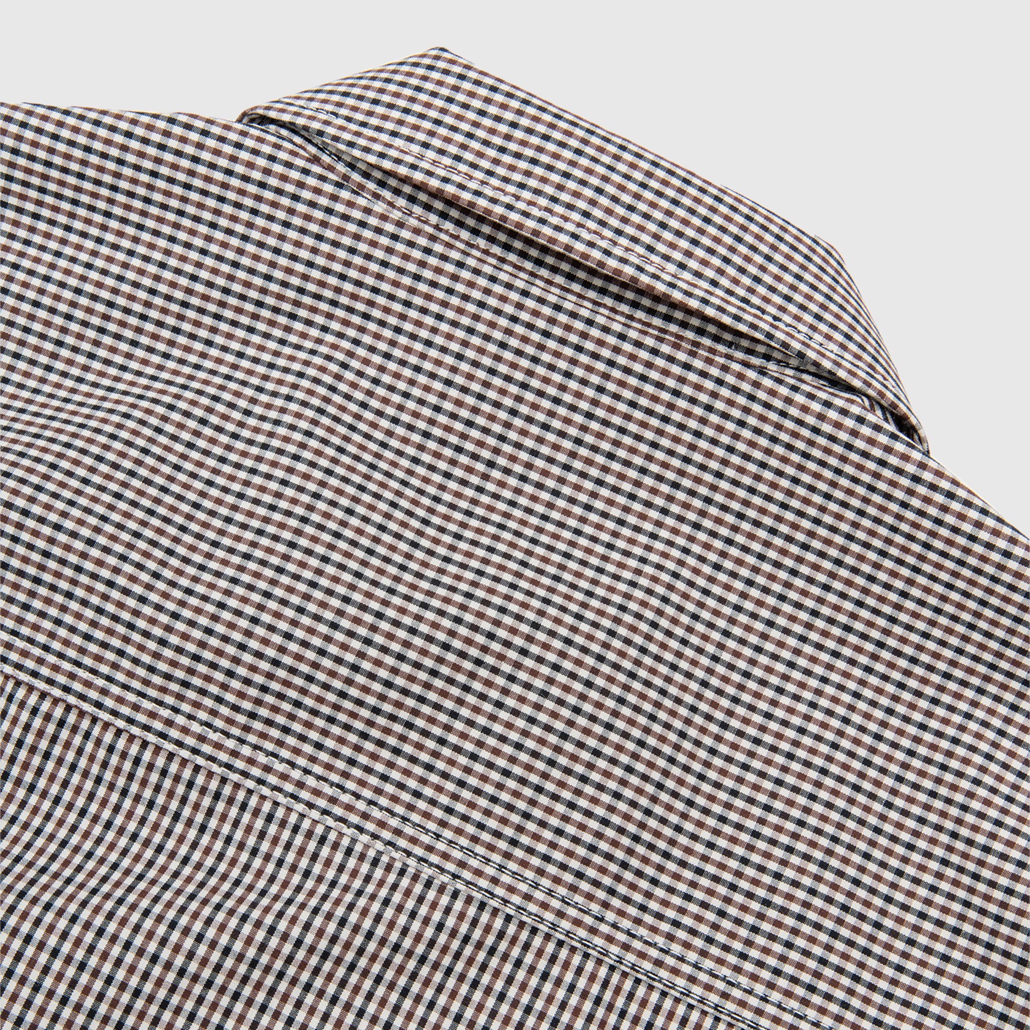 CHECKERED COTTON ZIP-UP SHIRT