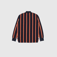 KNIT L/S  STRIPED POLO