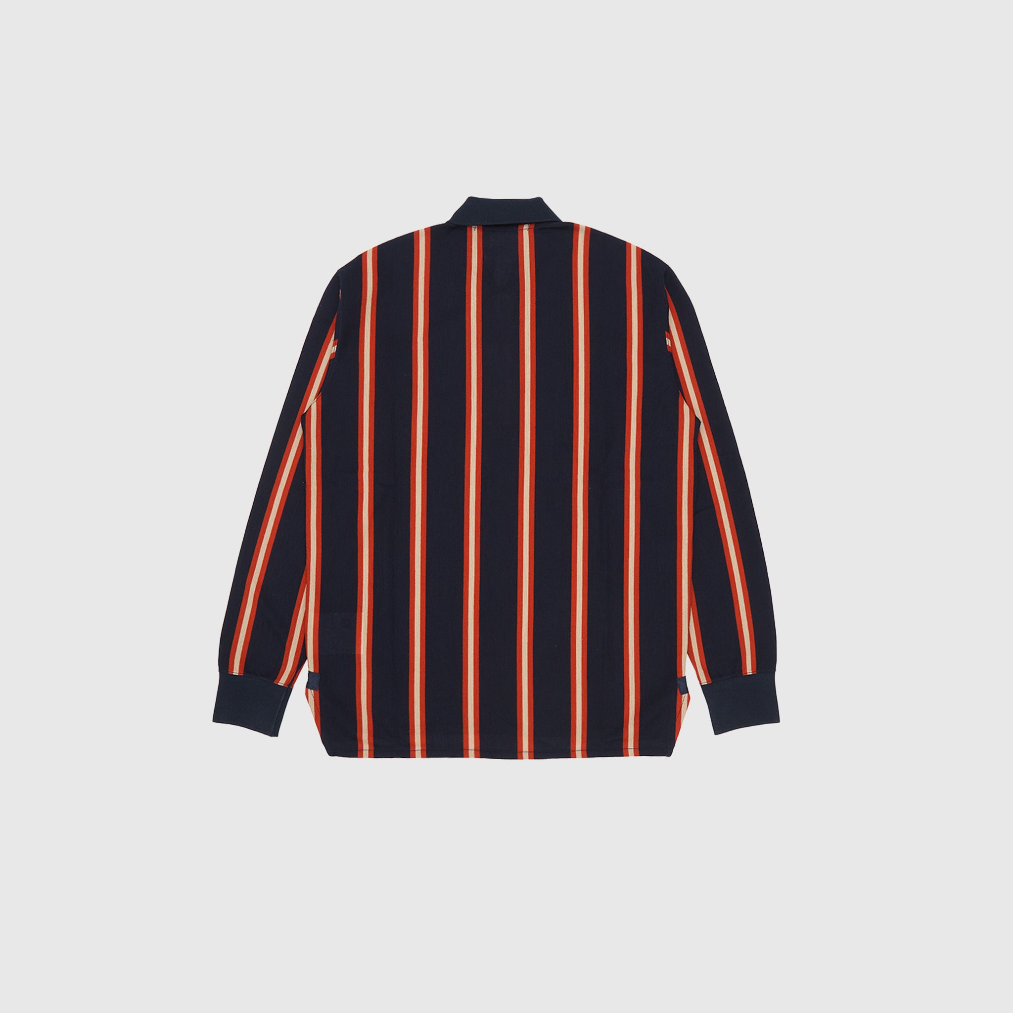 KNIT L/S  STRIPED POLO