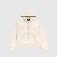 CURSIVE APPLIQUE ZIP HOODY