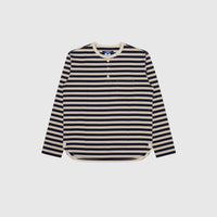 STRIPED L/S HENLEY SHIRT