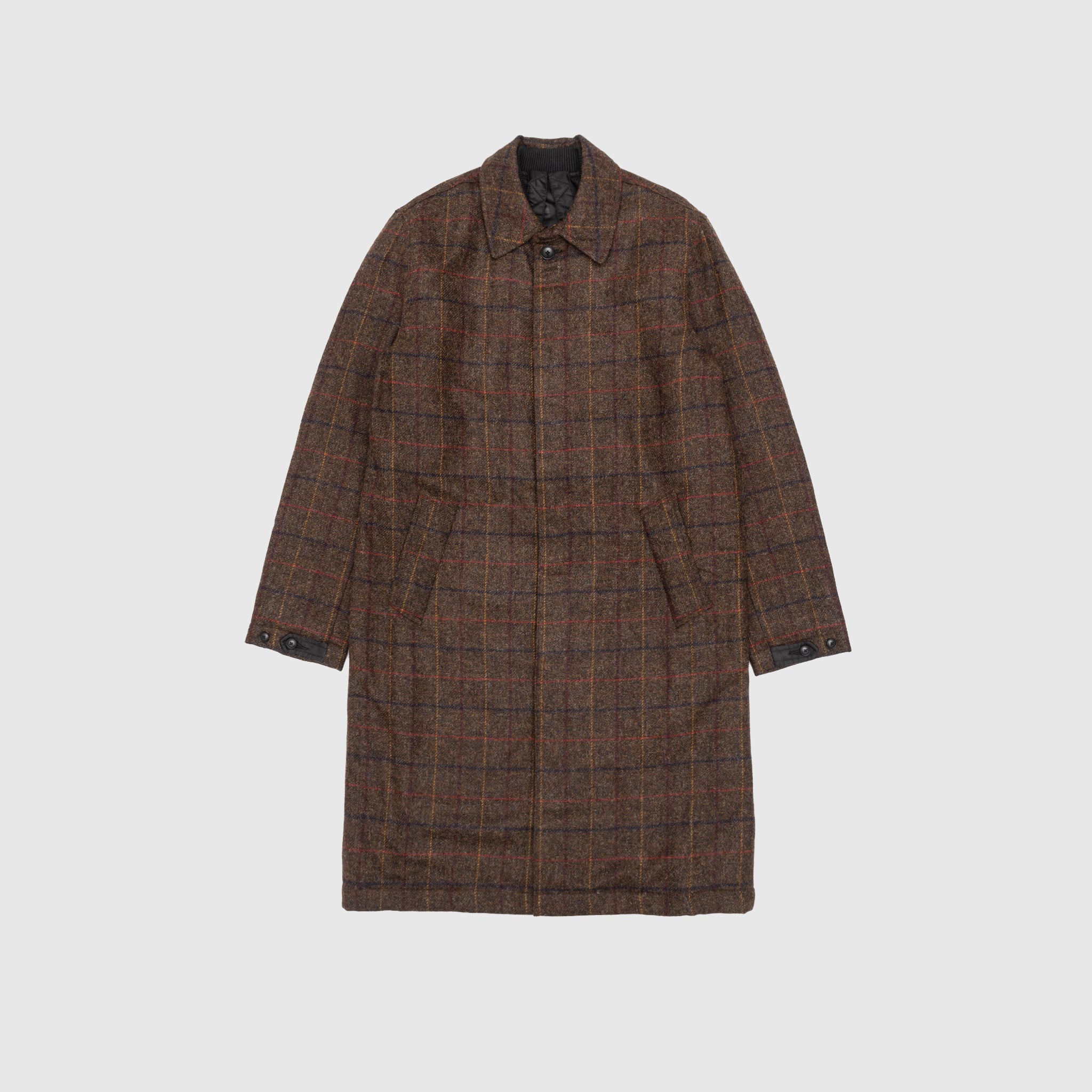 WOOL CHECK MA COAT