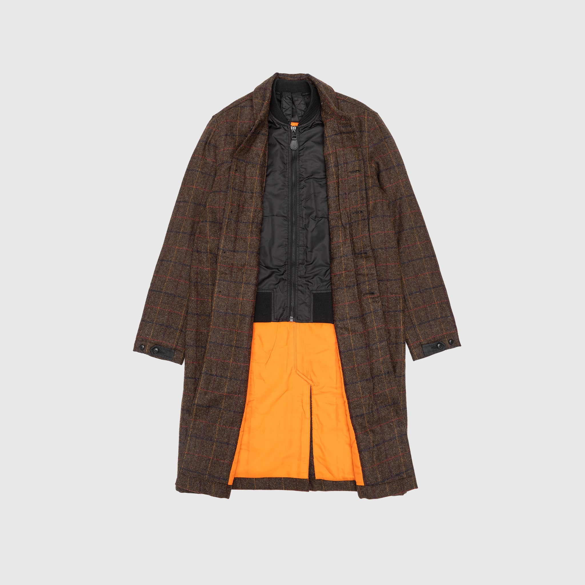WOOL CHECK MA COAT